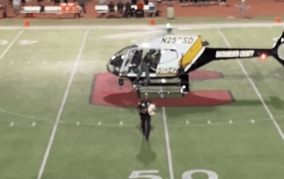 Sheriff's Helicopter Arrival Takes Homecoming to New Heights!