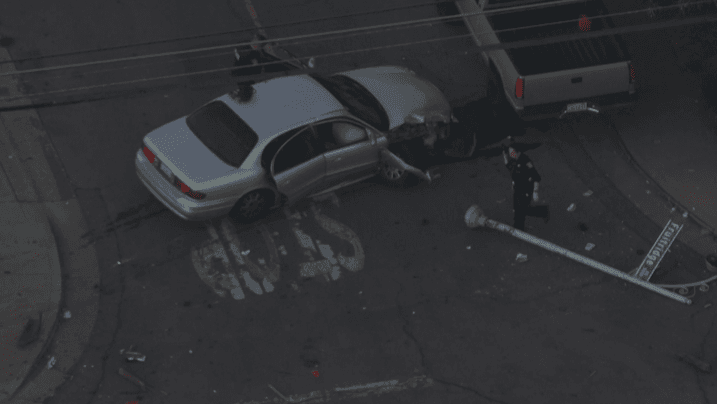 Driver Crashes into Pole: A Close Call on Fruitridge Road!