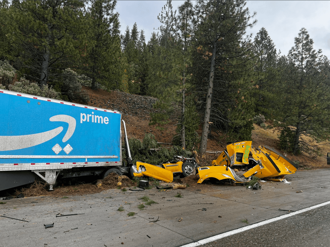 Big Rig Bonanza: Traffic Chaos on I-80 After Amazon Truck Crash!