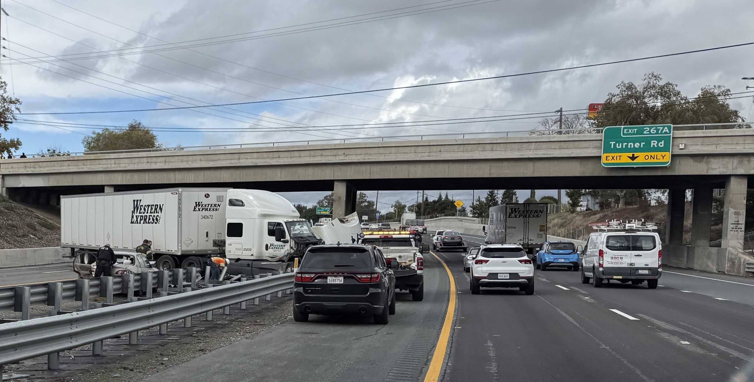 Highway 99 Holds Up Traffic with Shocking Big Rig Mishap!